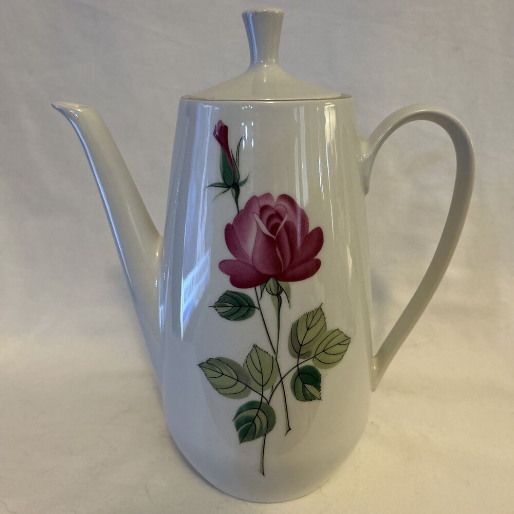 Vintage CP Colditz Porcelain Teapot Pink Rose Germany